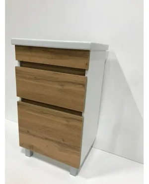 Тумба VIMARK РИНО 50 фасад ЯСЕНЬ, стенки белые + Раковина Фостер 50