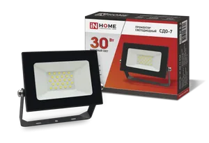 Прожектор светодиодный IN HOME СДО-7 30Вт 230В 6500К IP65 черный 