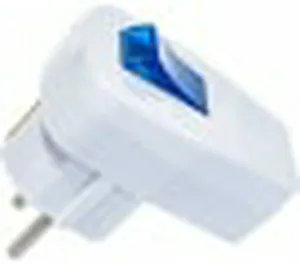 Вилка Универсал с выключателем с/з белая 16А 250В