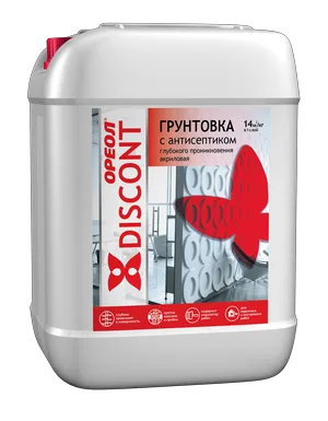 Грунт Ореол Дисконт, глуб проник, с антисептиком,для внутр наруж работ, 10кг
