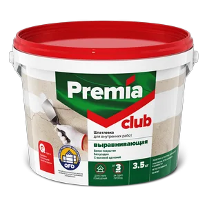 Шпатлевка PREMIA Club выравнивающая д/внутренних работ 3,5кг ведро