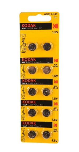 Батарейка Kodak AG13 (357) LR1154, LR44 MAX Super Alkalinel, 2 шт.