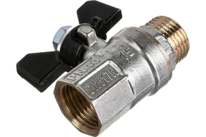 Кран шаровой RTP (ВР-НР) 1/2", ручка бабочка, PN40