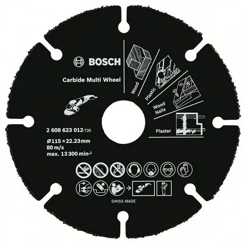 Круг отрезной BOSCH, по дереву, 115mm, 1 mm, 22,23 mm