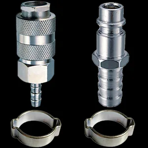 Набор FUBAG муфта рапид-елочка 6мм, штуцер рапид-елочка 6 мм, 2 обжимных кольца 6x11мм