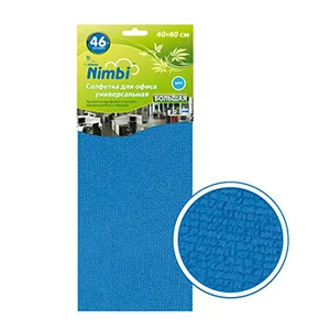Салфетка Kolibriya Nimbi-46 Дом-Офис, микрофибра. 40х40см, для Офиса, Синяя
