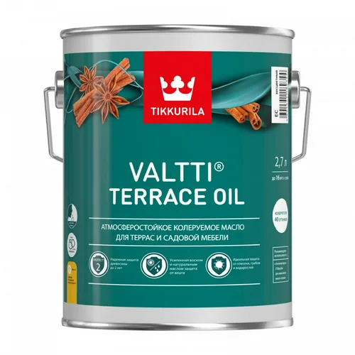 Масло TIKKURILA VALTTI TERRACE OIL EC, для террас, 2,7 л