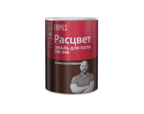 Эмаль ПФ-266 Расцвет, красно-кор, для пола, 0,9кг