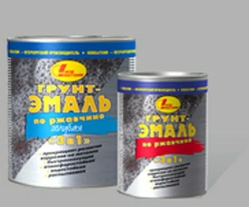 Грунт-эмаль Новобытхим 3 в 1, по ржавчине, белая, 0,4л