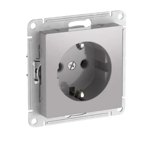 Розетка AtlasDesign с/з, 16А, механизм, АЛЮМИНИЙ, SE
