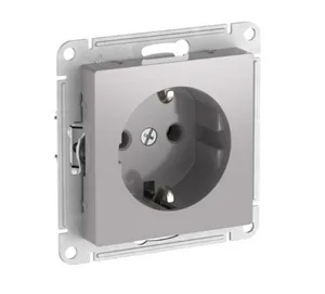 Розетка AtlasDesign с/з, 16А, механизм, АЛЮМИНИЙ, SE