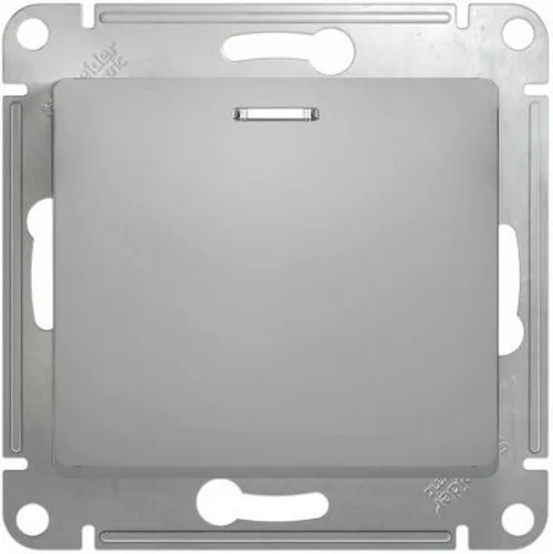 Выключатель GLOSSA 1 кл с подсветкой, 10АХ, механизм АЛЮМИНИЙ