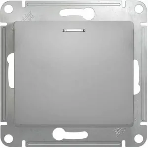 Выключатель GLOSSA 1 кл с подсветкой, 10АХ, механизм АЛЮМИНИЙ