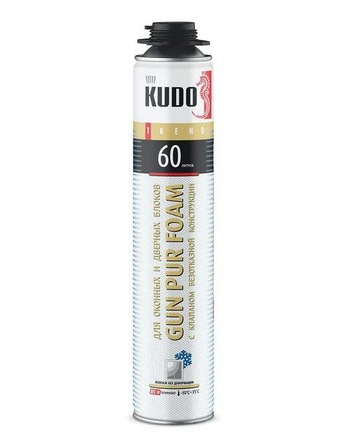 Пена монтажная KUDO TREND WINDOW 60 литров зимняя, 1000мл