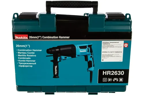 Перфоратор MAKITA HR 2630 SDS+,800Вт,3реж,2.9Дж,0-4600у\м,2.9кг,чем