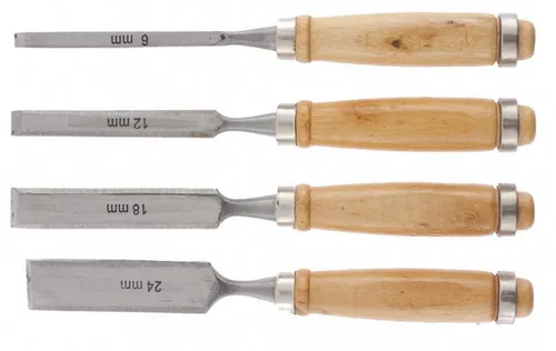 Набор стамесок-долото SPARTA, плоские, дер ручки, 6-12-18-24мм
