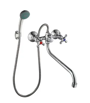 Смеситель VODA Ladoga для ванны, излив 370 мм, с аксессуарами