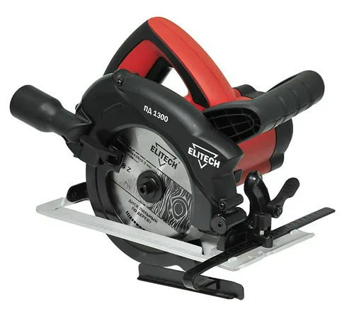 Пила дисковая ELITECH ПД 1300 1300Вт,4500об\м,диск-ф160х20мм,рез-53мм,4кг,кор,упор