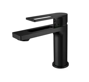 Смеситель для умывальника I-TECH, ARIES 10, однорычажный, черный, шпилька