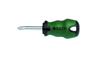 Отвертка Sata с обрезиненной ручкой шлицевая SL-6х38мм, S63411