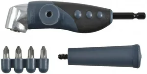 Адаптер для шуруповерта угловой металлический прорезиненный FIT 45 градусов