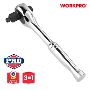 Ключ- трещетка WORKPRO ручная 3 в 1 (1/4", 1/2", 3/8";72Т)