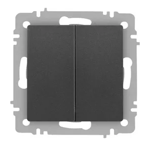 Выключатель ЭРА Intro Accent 6-104-07, 2 кл, механизм, графит