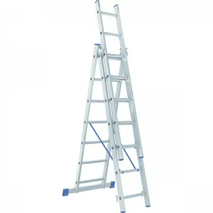Лестница трехсекционная алюминиевая СИБРТЕХ 3х7 ст.
