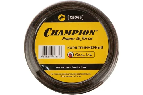 Леска триммерная CHAMPION  Nylplus Square 2.4мм х 15м (квадрат)
