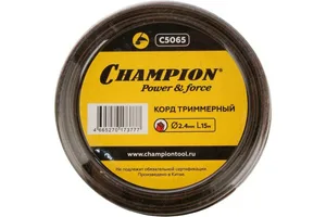 Леска триммерная CHAMPION  Nylplus Square 2.4мм х 15м (квадрат)