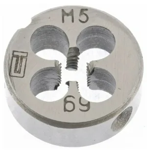 Плашка СИБРТЕХ, 5х0,8мм, метрическая, инструментальная сталь