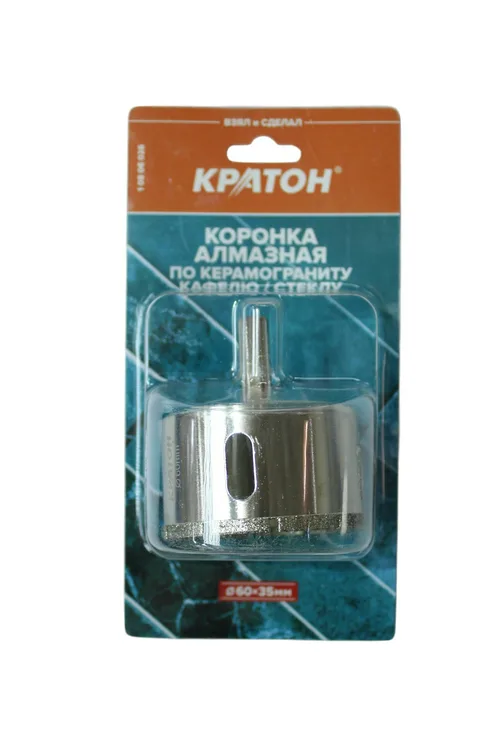 Коронка алмазная по керамограниту (в сборе) Кратон Ø60х35 мм