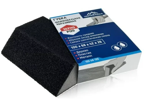 Губка шлифовальная VERTEX, Р40 алюминий-оксид, eva 1шт (упак 10шт)