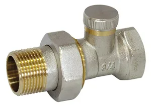 Вентиль регулир д/радиатора прямой под ключ I-TECH FM 3/4", никель, с жёлт засечками на резьбе