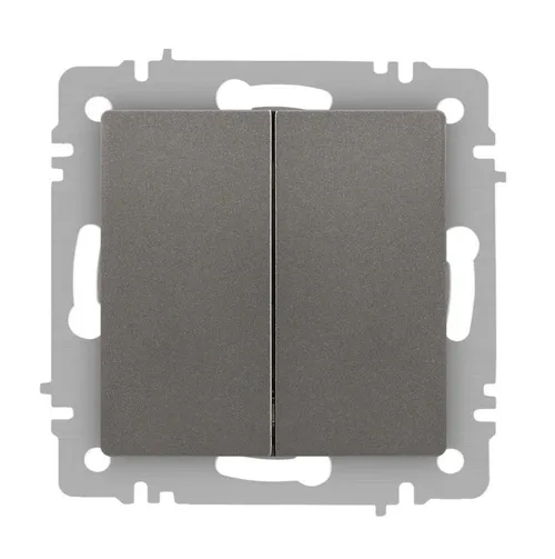 Выключатель ЭРА Intro Accent 6-104-09, 2 кл, механизм, титан