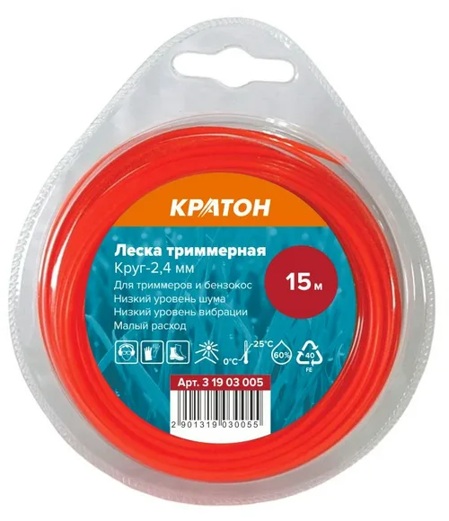Леска триммерная Кратон Круг-2,4мм