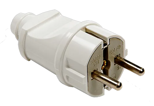 Вилка прямая с з/к 16А белая 4140 IN HOME