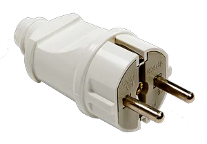 Вилка прямая с з/к 16А белая 4140 IN HOME