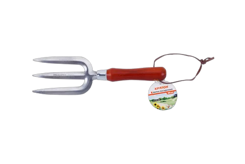 Вилка посадочная из нержавеющей стали с деревянной рукояткой Кратон 300 мм