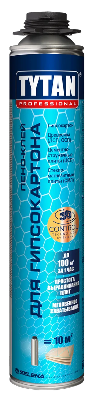 Клей-пена TYTAN Professional для гипсокартона, пистолетный (GUN) 840 мл