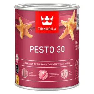 Краска ВД TIKKURILA PESTO 30 А, п/матовая, 0,9л
