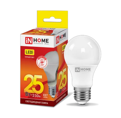 Лампа светодиодная LED-A65-VC 25Вт 230В Е27 3000К 2250Лм IN HOME