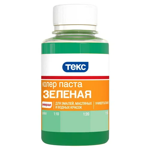 Паста колеровочная ТЕКС, зеленая, 0,1л