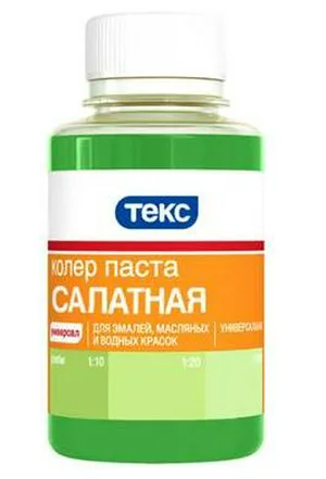 Паста колеровочная ТЕКС, салатная, 0,1л