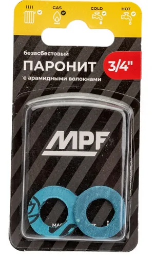 Прокладка паронитовая безасбестовая MPF 3/4" (2 шт.), МР